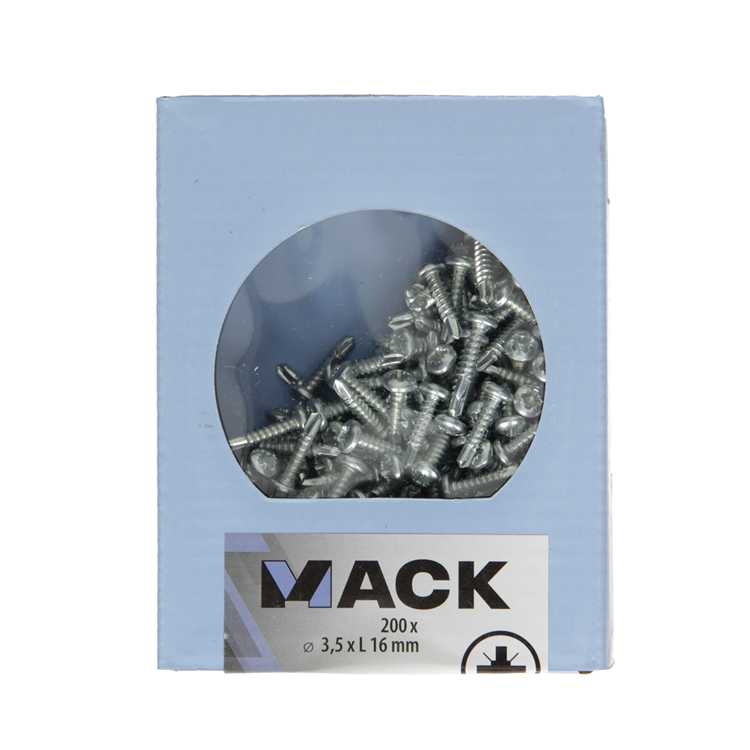Mack 1007011 - zelfbor. schroef cyl. kop 200 200 st 3,5x16mm | 5 stuks
