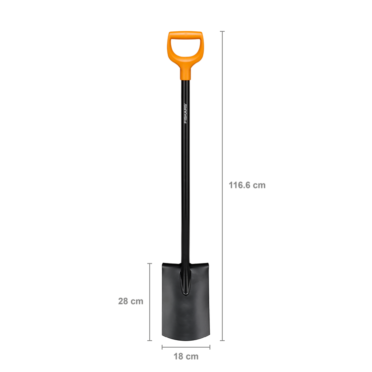 Fiskars solider runder Spaten | Metallstiel | 1066717 - 1066717