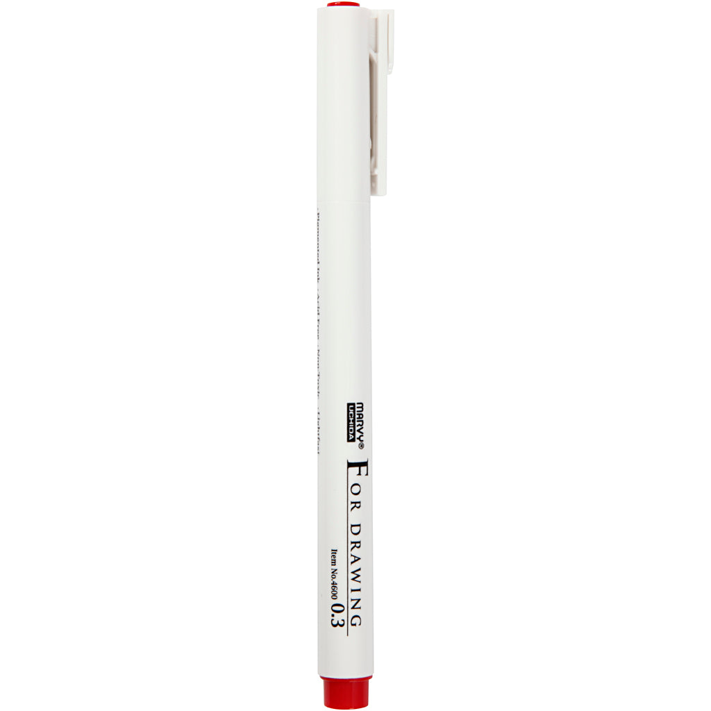 Medaillon-Zeichenstift, Strichstärke 0,3 mm, rot, 1 Stück