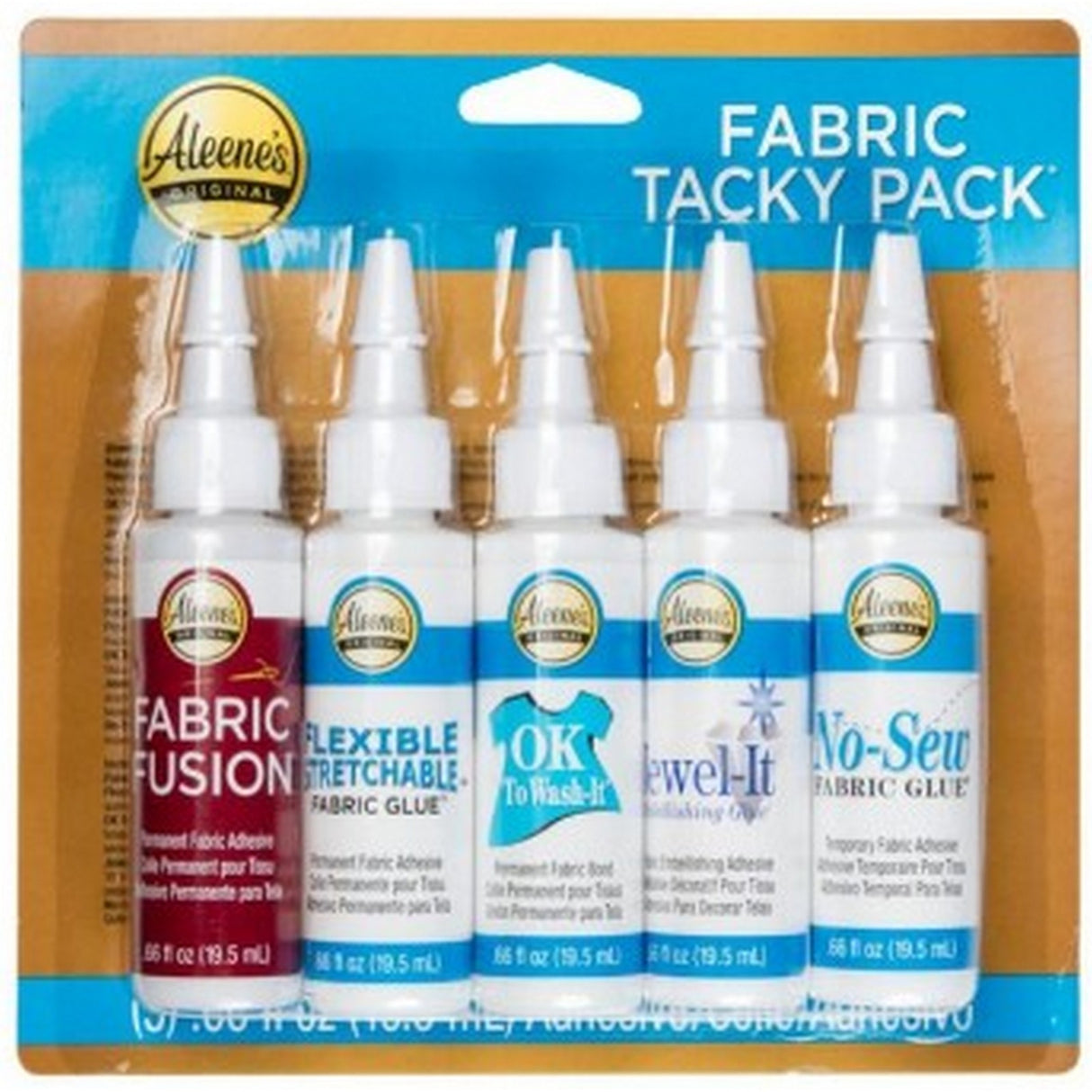 Aleene's • Klebepackung für Stoff, 5 Stück, 19,5 ml