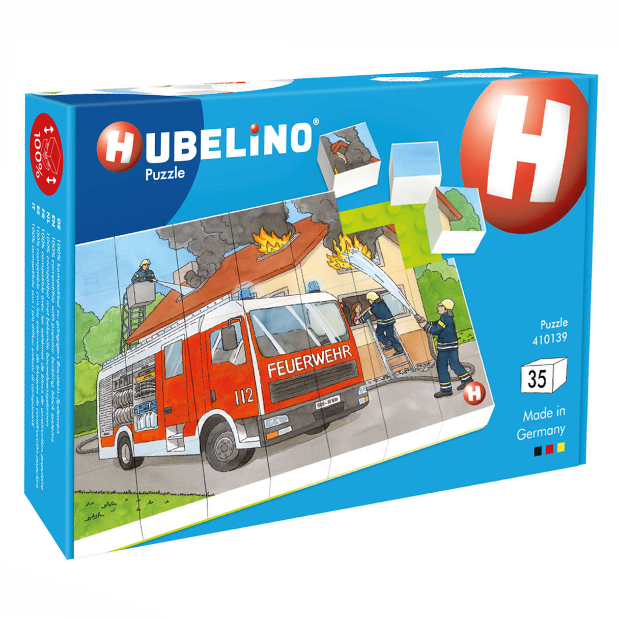 Hubelino Blockpuzzle Feuerwehr - 35 Teile