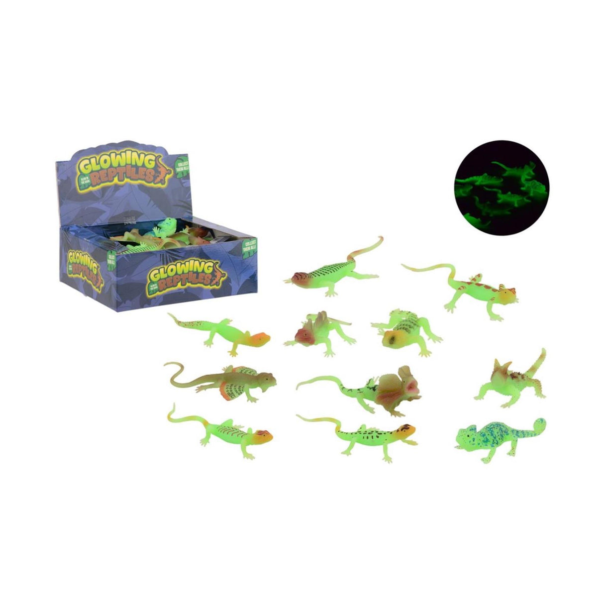 Johntoy John-Spielzeug, im Dunkeln leuchtendes Reptil, 15 cm