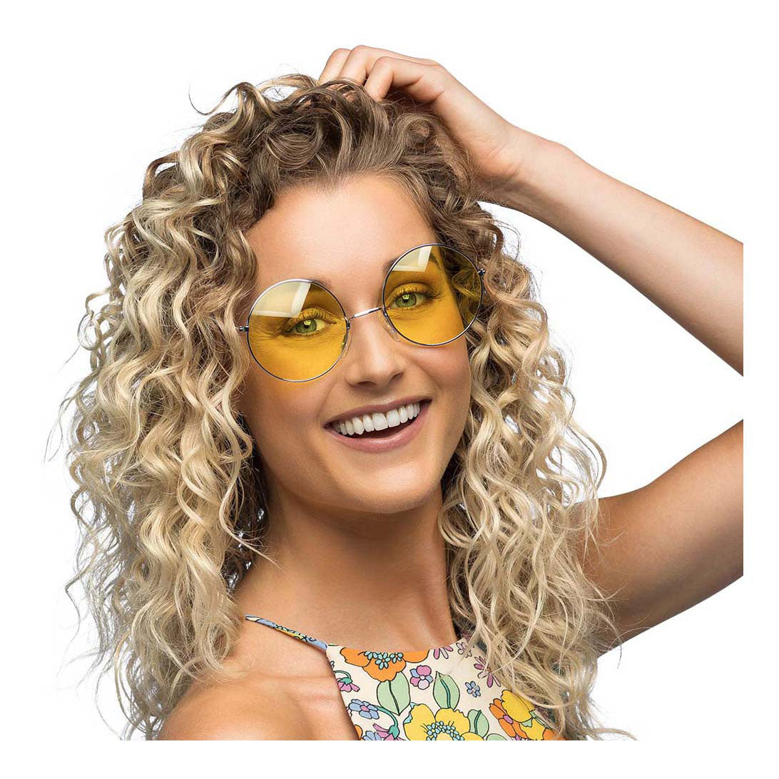 Boland Partybrille Hippie XL gelb