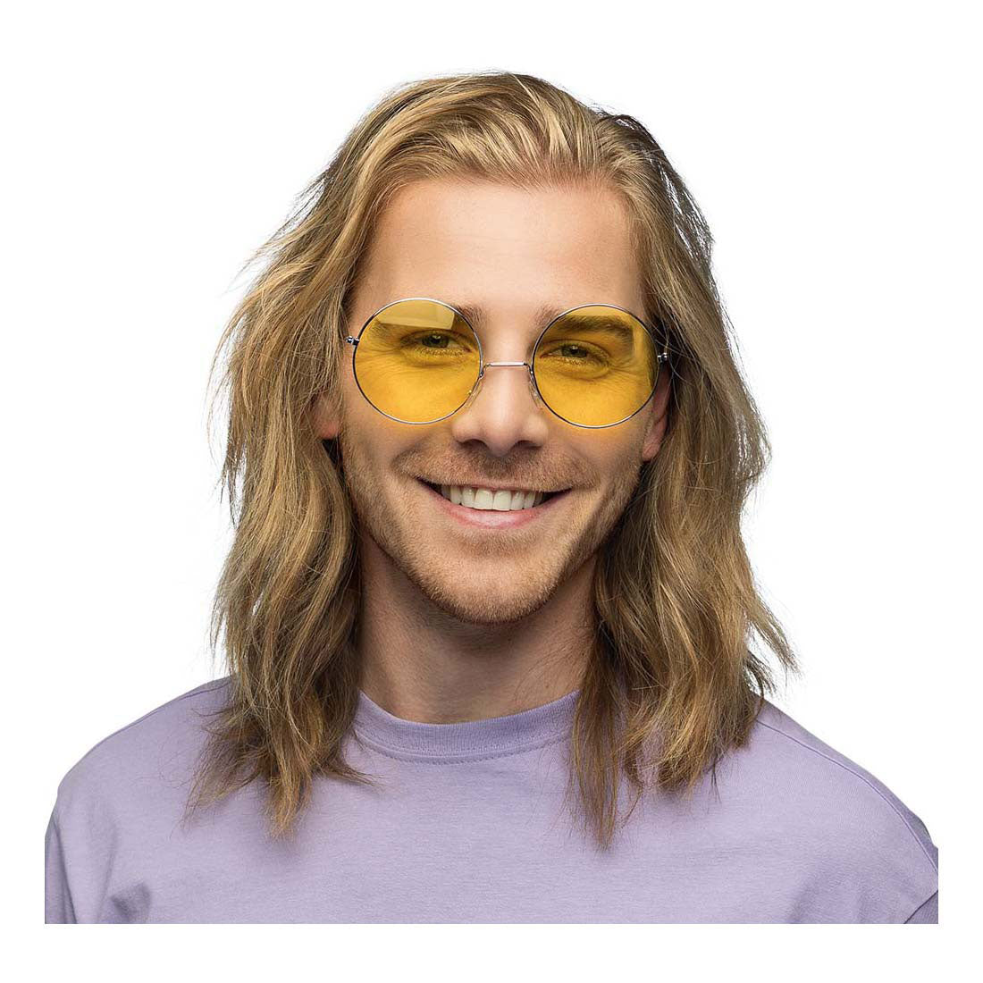 Boland Partybrille Hippie XL gelb