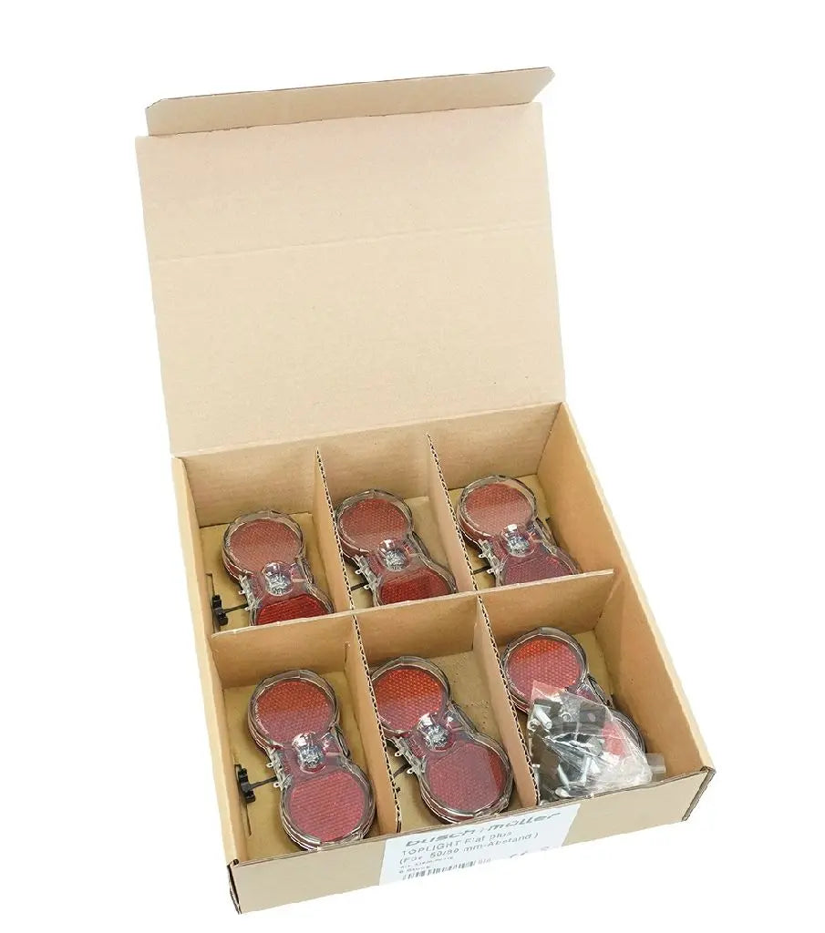 Busch Müller Busch Müller Dynamo Rücklicht Toplight Flat Plus (Werkstattverpackung mit 6 Stück) rot klar