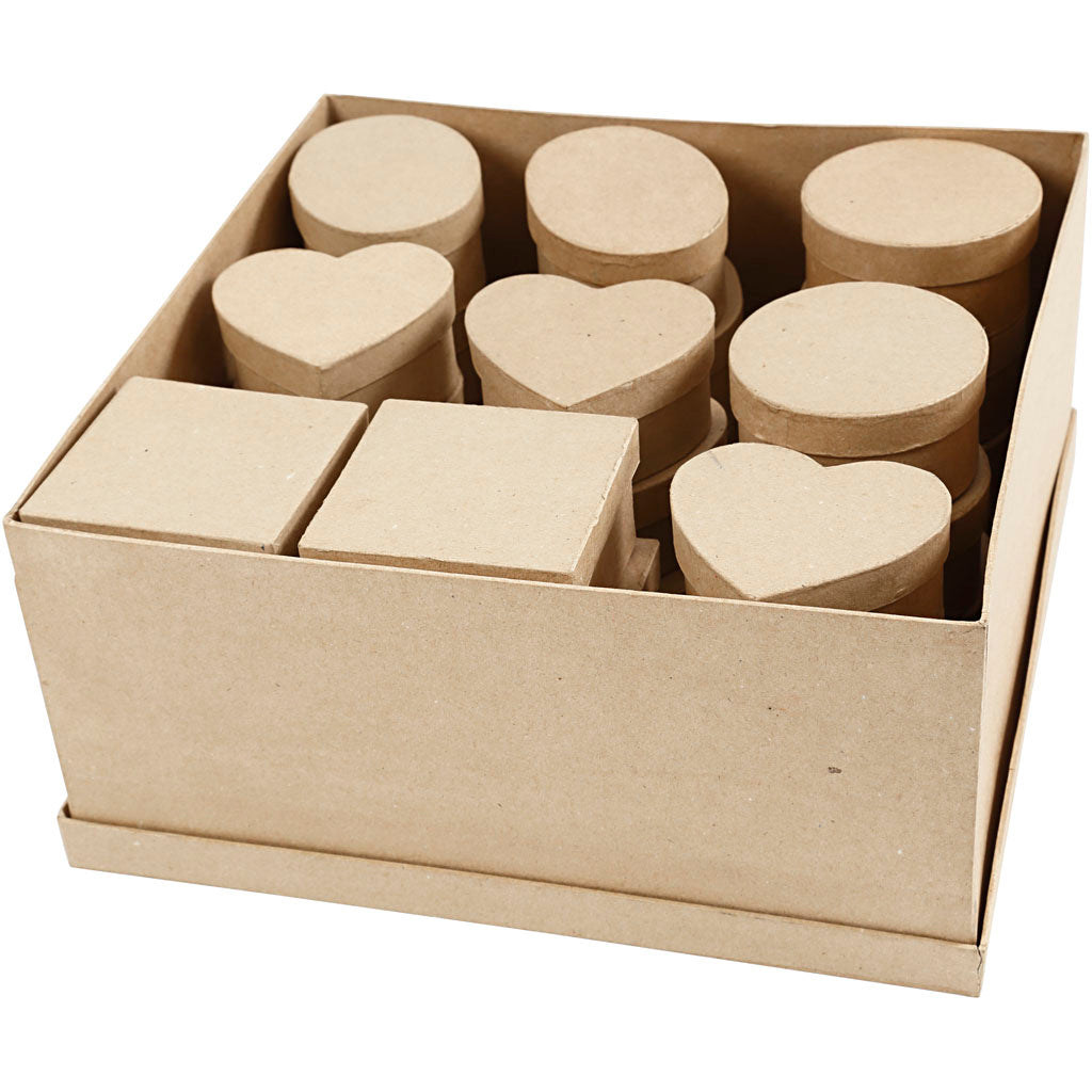 Creativ Company Pappmaché-Aufbewahrungsboxen, 28-tlg.