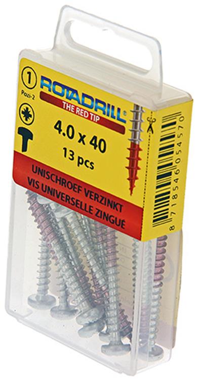 Rotadrill 1039846 - universeelschroef ck pzd vz 4.0x40mm (13) | 6 stuks