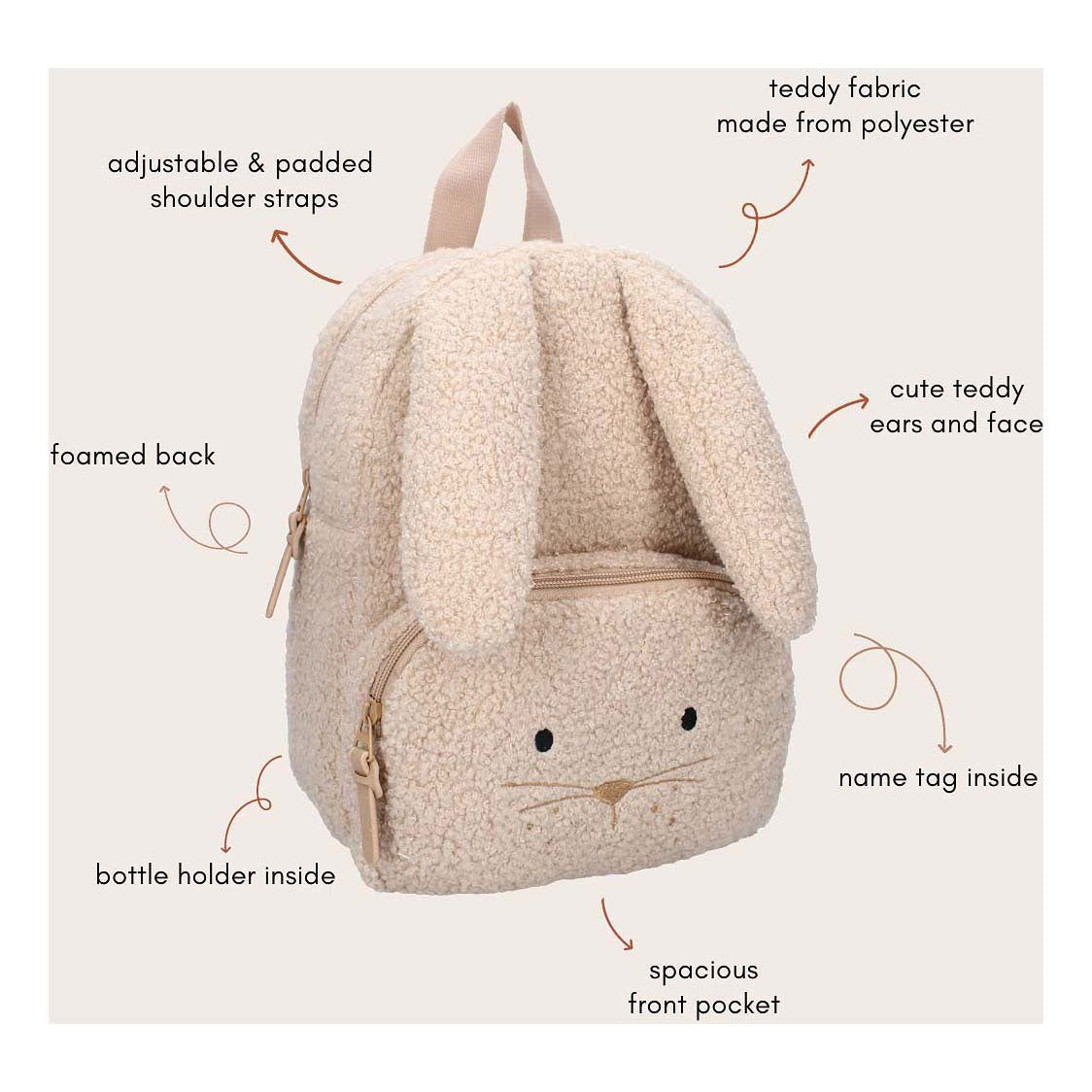 Kidzroom Rucksack Pisa Comfort Friends Kaninchen