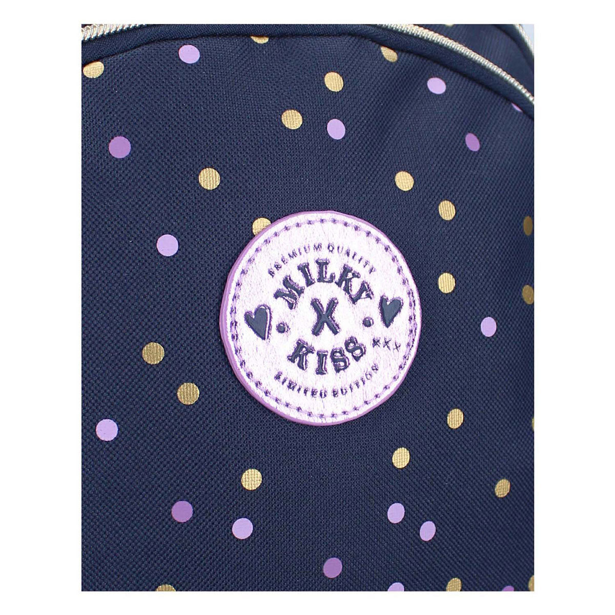 Milky Kiss Rucksack Dotted Delight Lila Gold Punkte, 3 Fächer