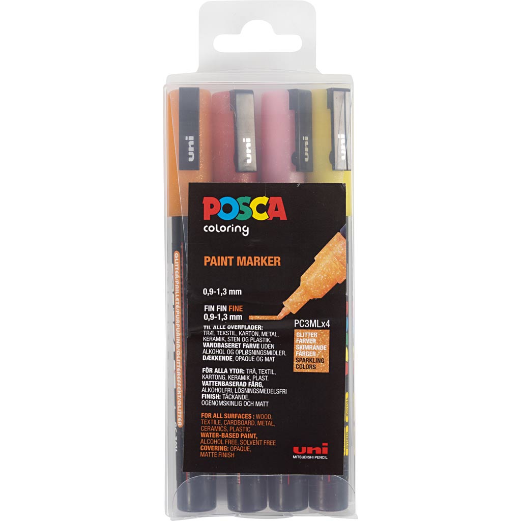 Https: www.cchobby.nl posca-marker-afm-pc-3m-line thickene-0-9-1-3-mm-fine-glitter-colors-4-piece-1-piece