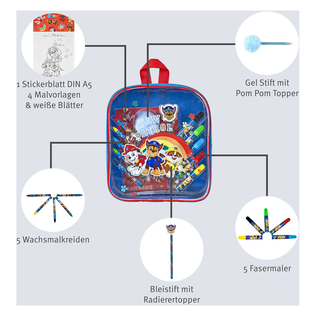 Undercover Farb Set Paw Patrol im Rucksack