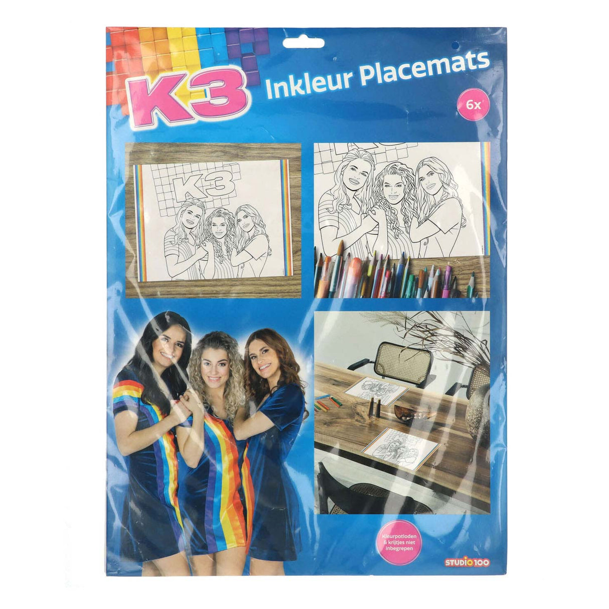 Folat bv k3 Tischsets zum Ausmalen, 6 Stück.