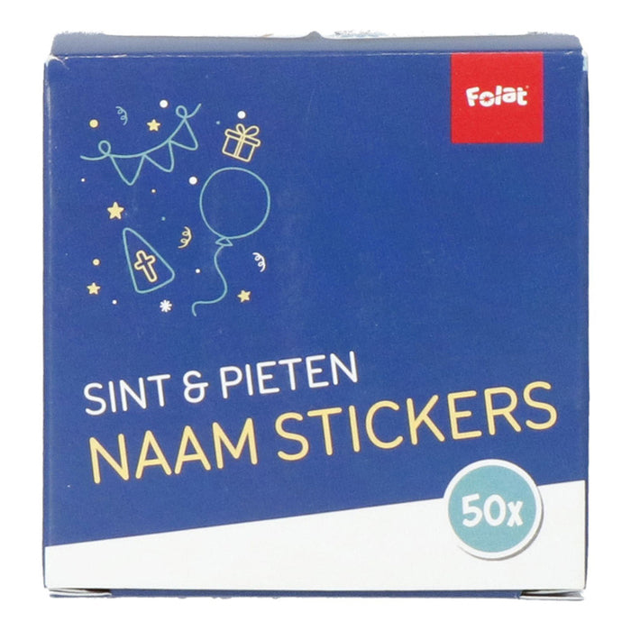 Folat bv Geschenk-Namensaufkleber Sankt Nikolaus und Pieten, 50 Stück.