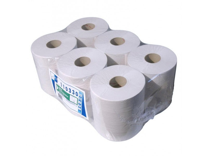 Euro -Reinigungspapier Natural weiße Midirollen - 300 Meter x 20 cm (6 Stücke)