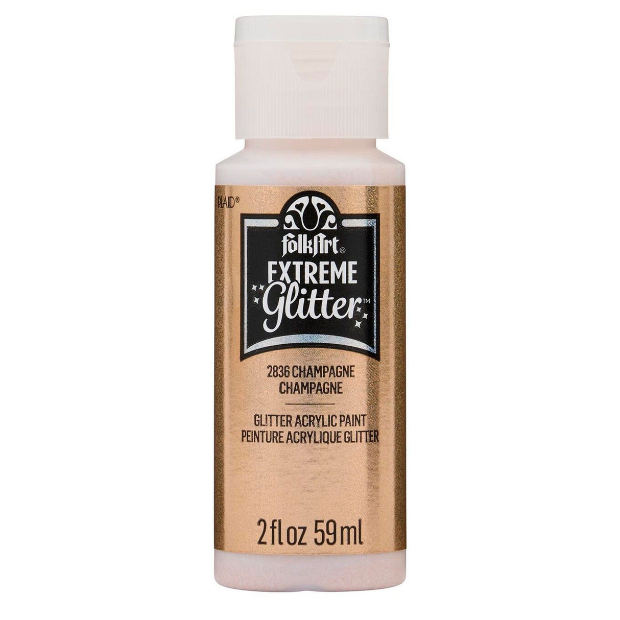 Folkart • Acrylfarbe mit extremem Glitzer, Champagner, 59 ml