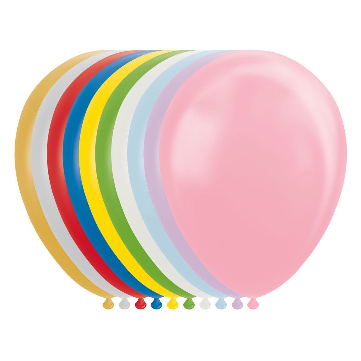 Globos-Luftballons Metallic-Perlen-Mixfarben 30 cm, 10 Stück.