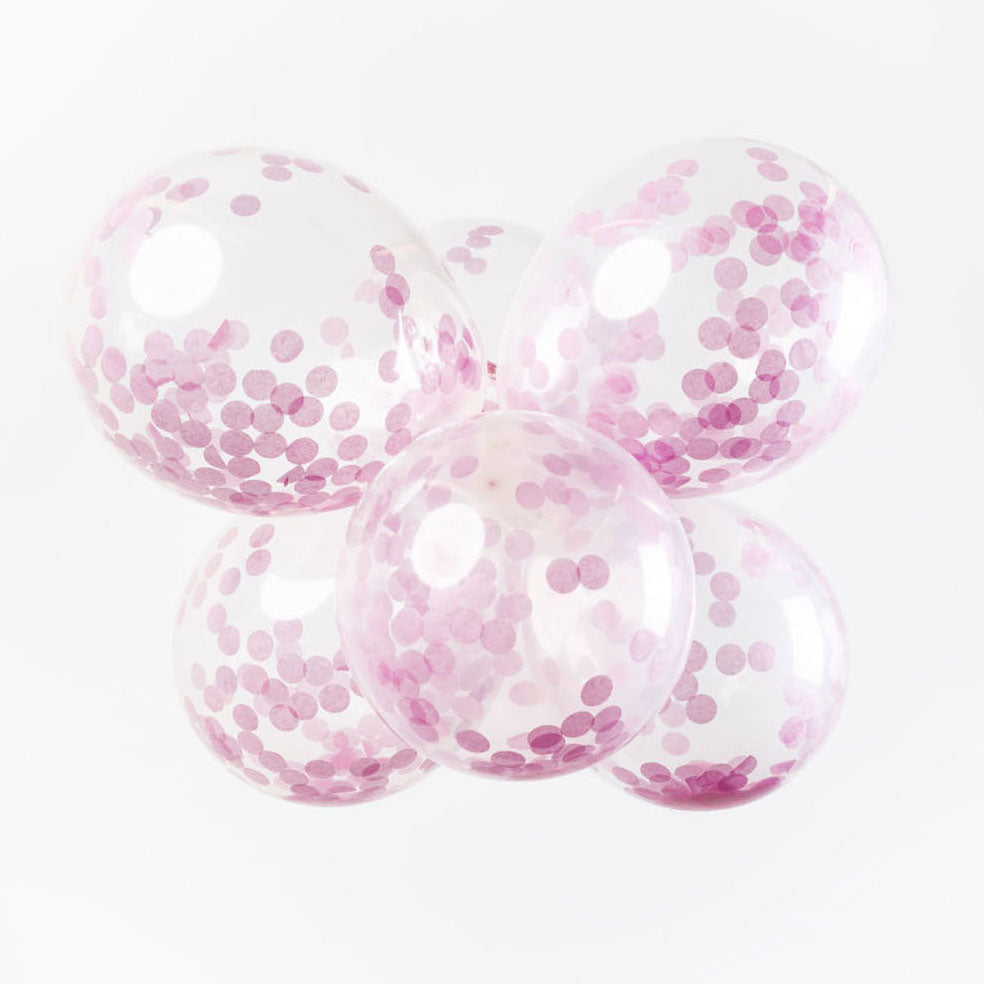 Globos Konfetti Luftballons Papierkonfetti Babyrosa 30cm, 6 Stk.