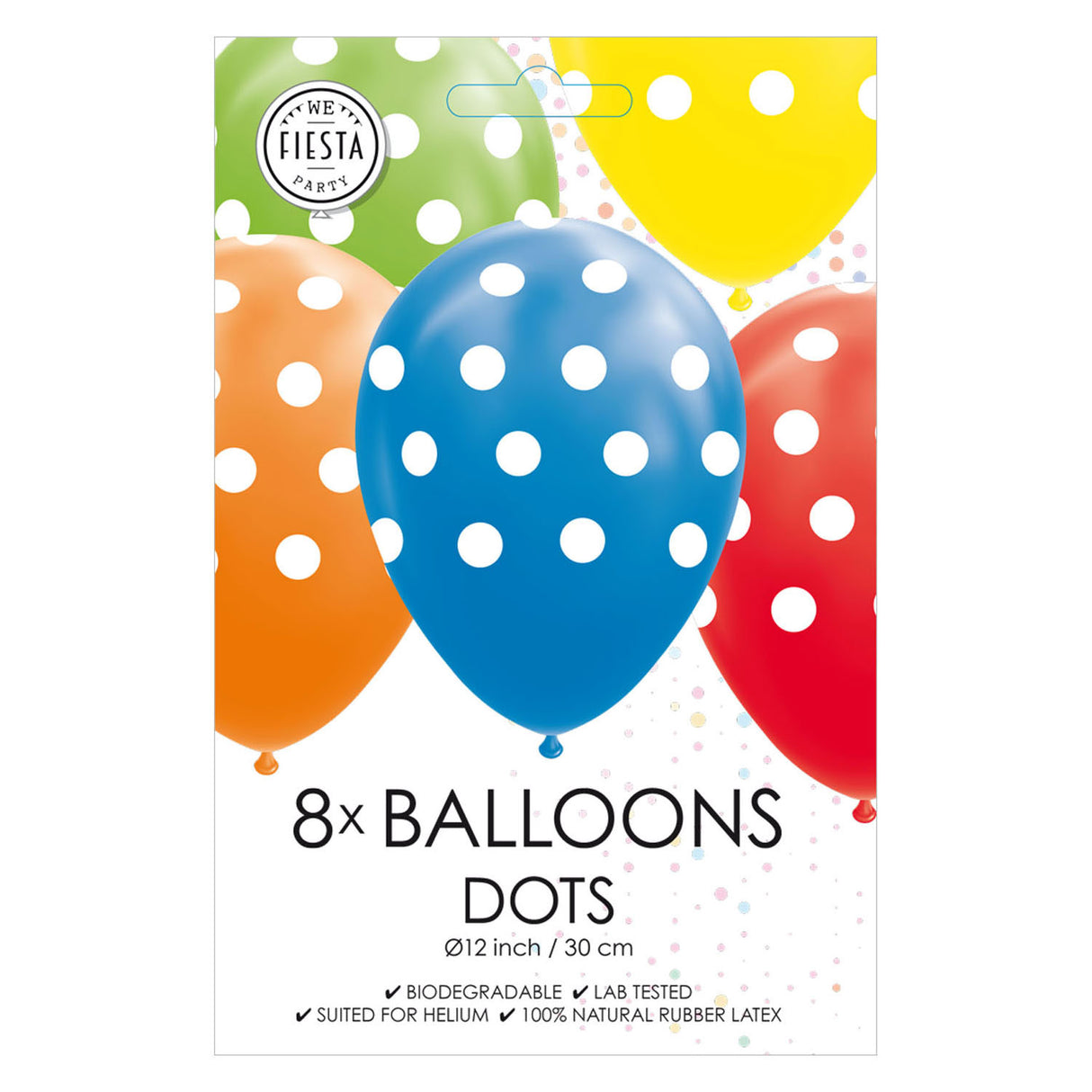 Globos Luftballons Punkte Mix Farben 30cm, 8St.