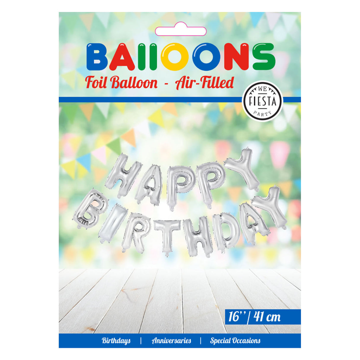 Globos Folienballon Text Alles Gute zum Geburtstag Silber