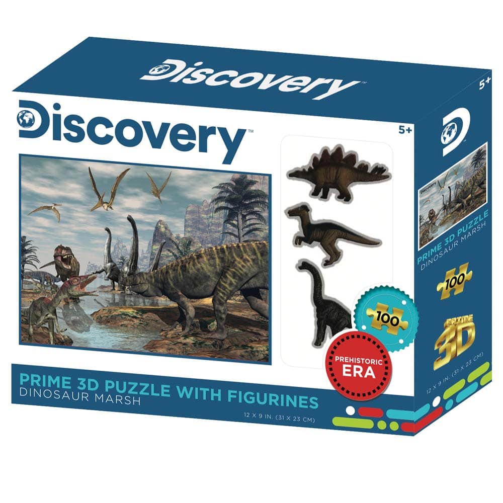 Discovery-Puzzle Dinosaurier mit 3 separaten Dinosaurierfiguren