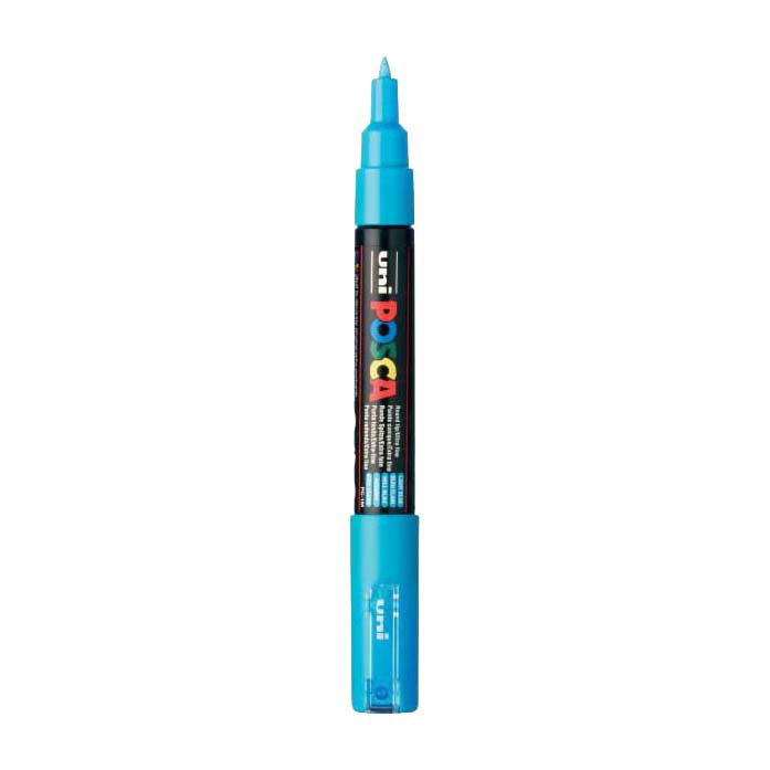 Uni-Posca Posca-Marker, Größe PC-1m, Strichstärke 0,7 mm, extrafein, hellblau, 1 Stück