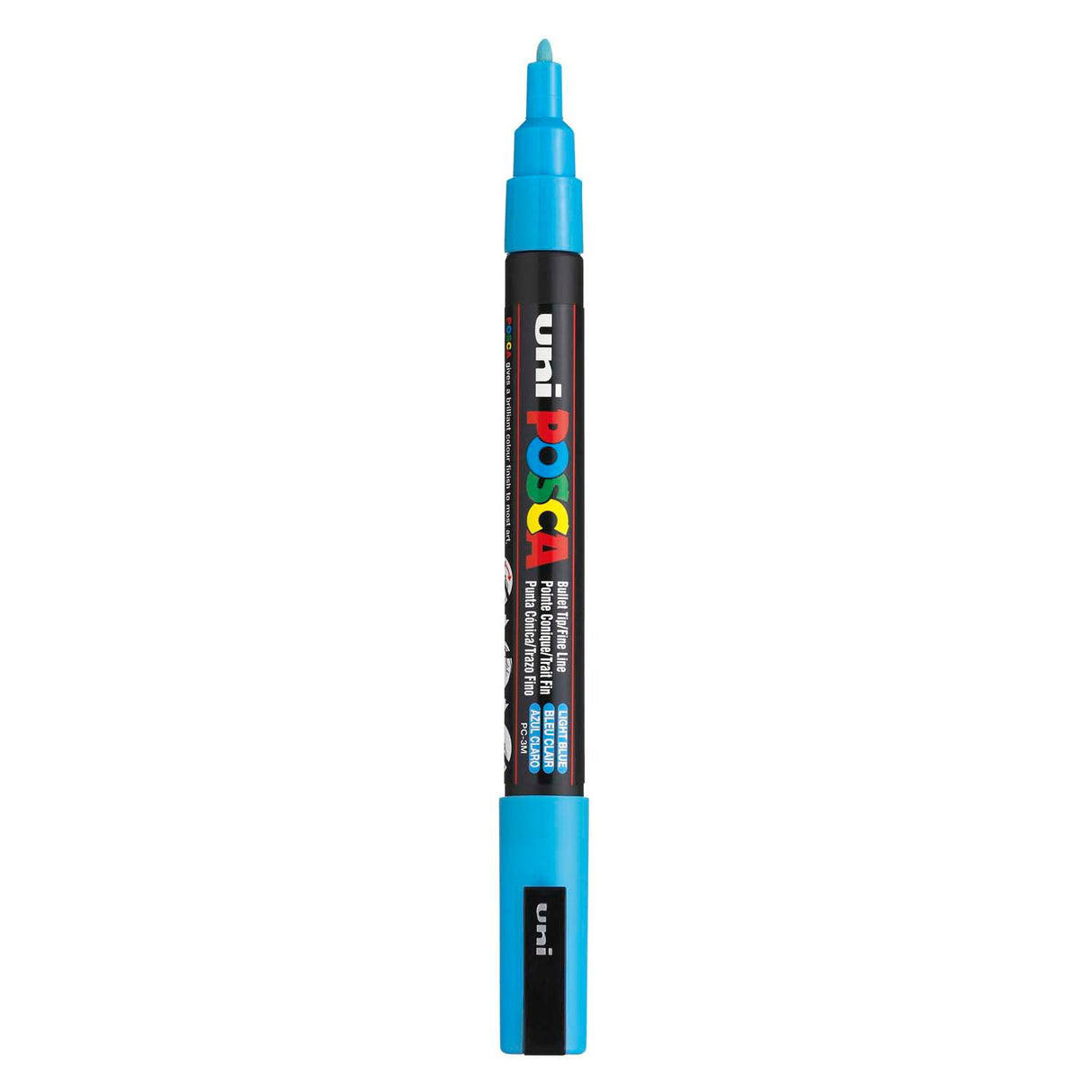 Uni-Posca Posca-Marker, Größe PC-3m, Strichbreite 0,9–1,3 mm, fein, hellblau, 1 Stück