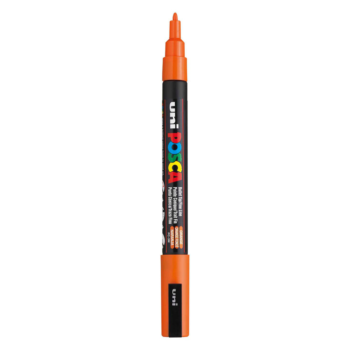 Uni-Posca Posca-Marker, Größe PC-3m, Strichbreite 0,9–1,3 mm, fein, orange, 1 Stück