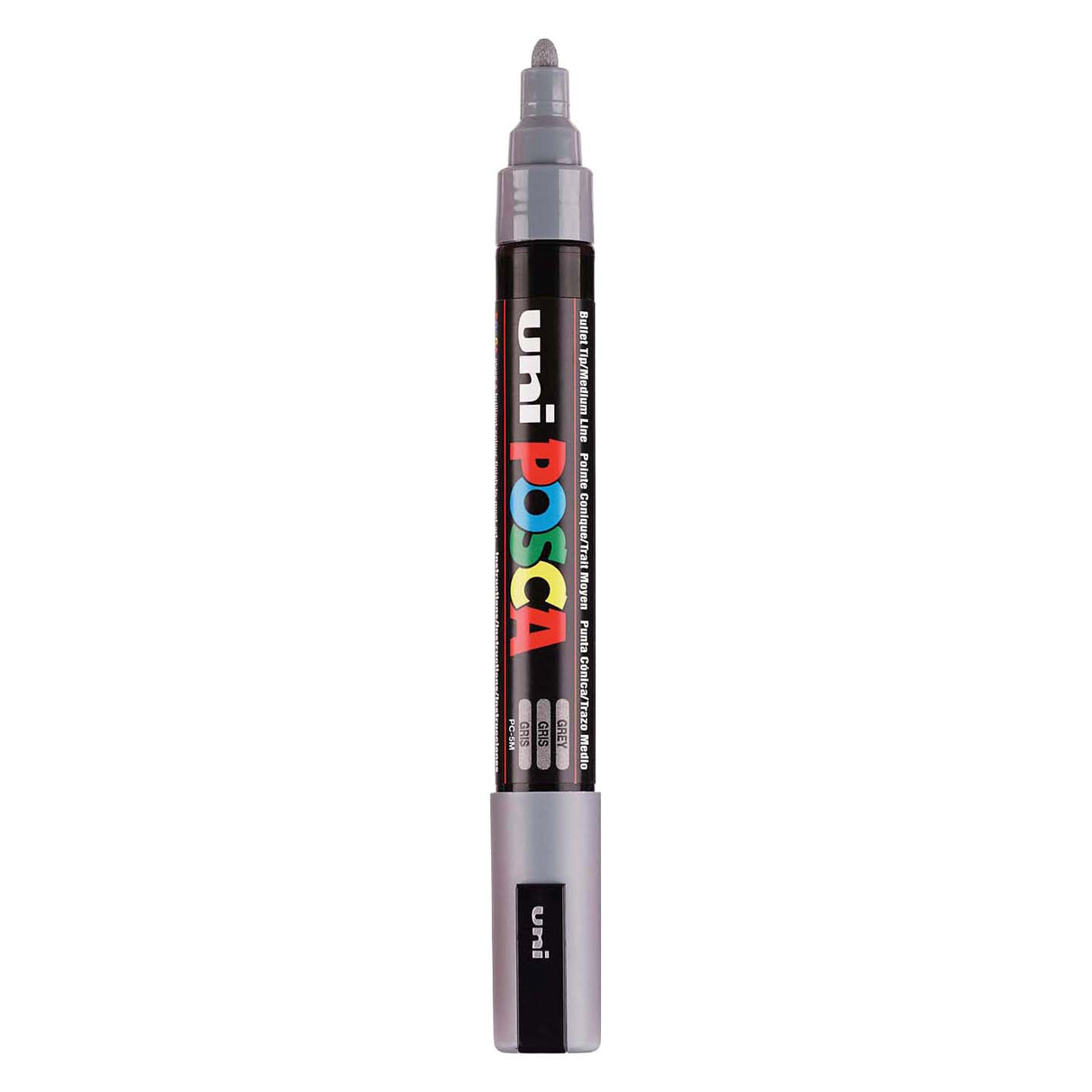 Uni-Posca Posca-Marker, Größe PC-5m, Strichstärke 2,5 mm, mittel, grau, 1 Stück
