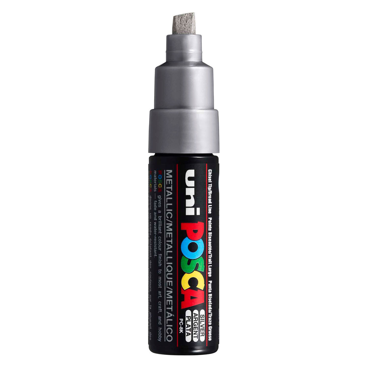 Uni-Posca Posca-Marker, Größe PC-8k, Strichstärke 8 mm, breit, Silber, 1 Stück