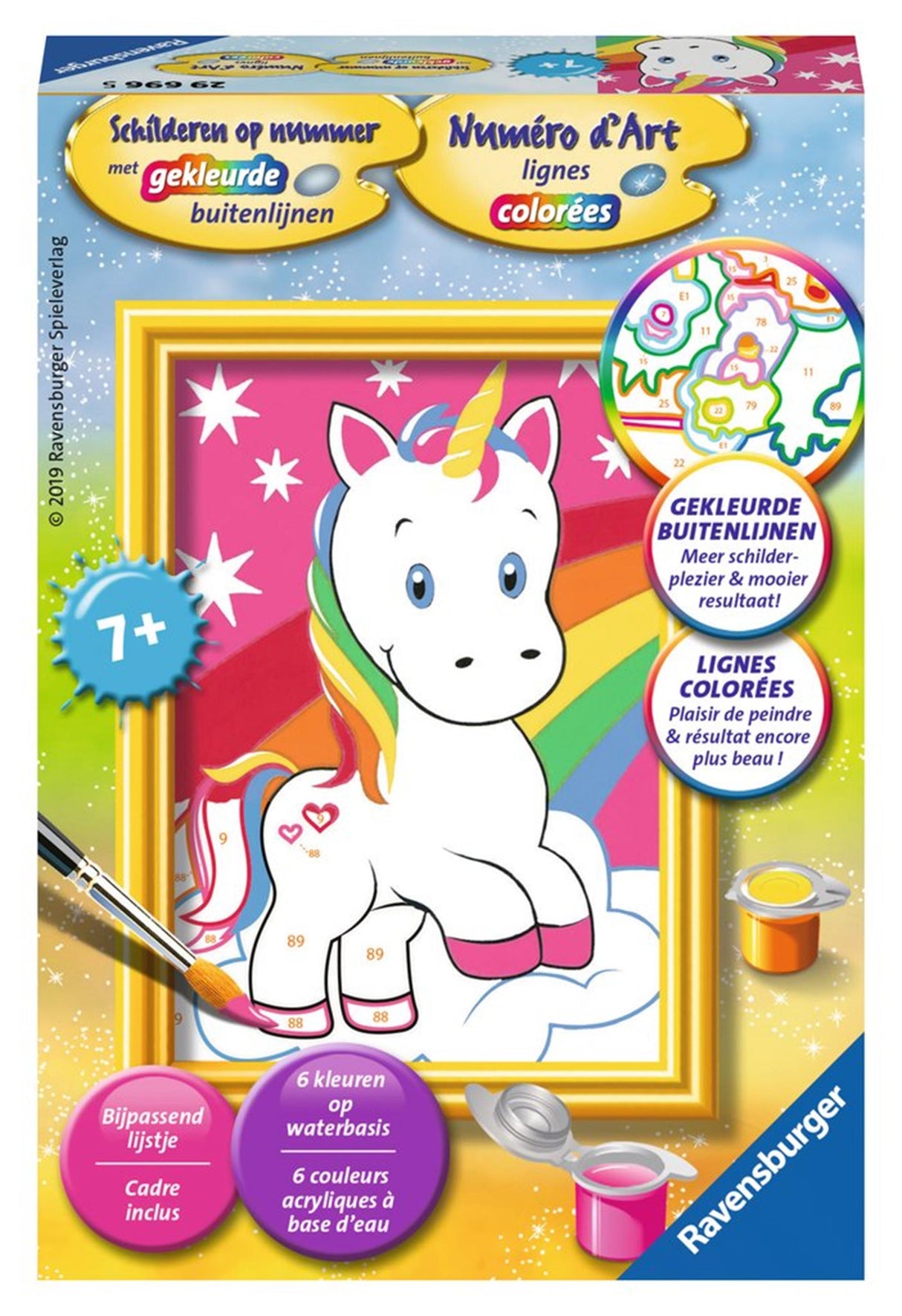 Ravensburger Malen nach Zahlen süßes Einhorn – Hobbypaket