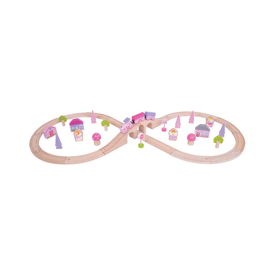 Bigjigs Holzzug Set - Pink, 40dlg.