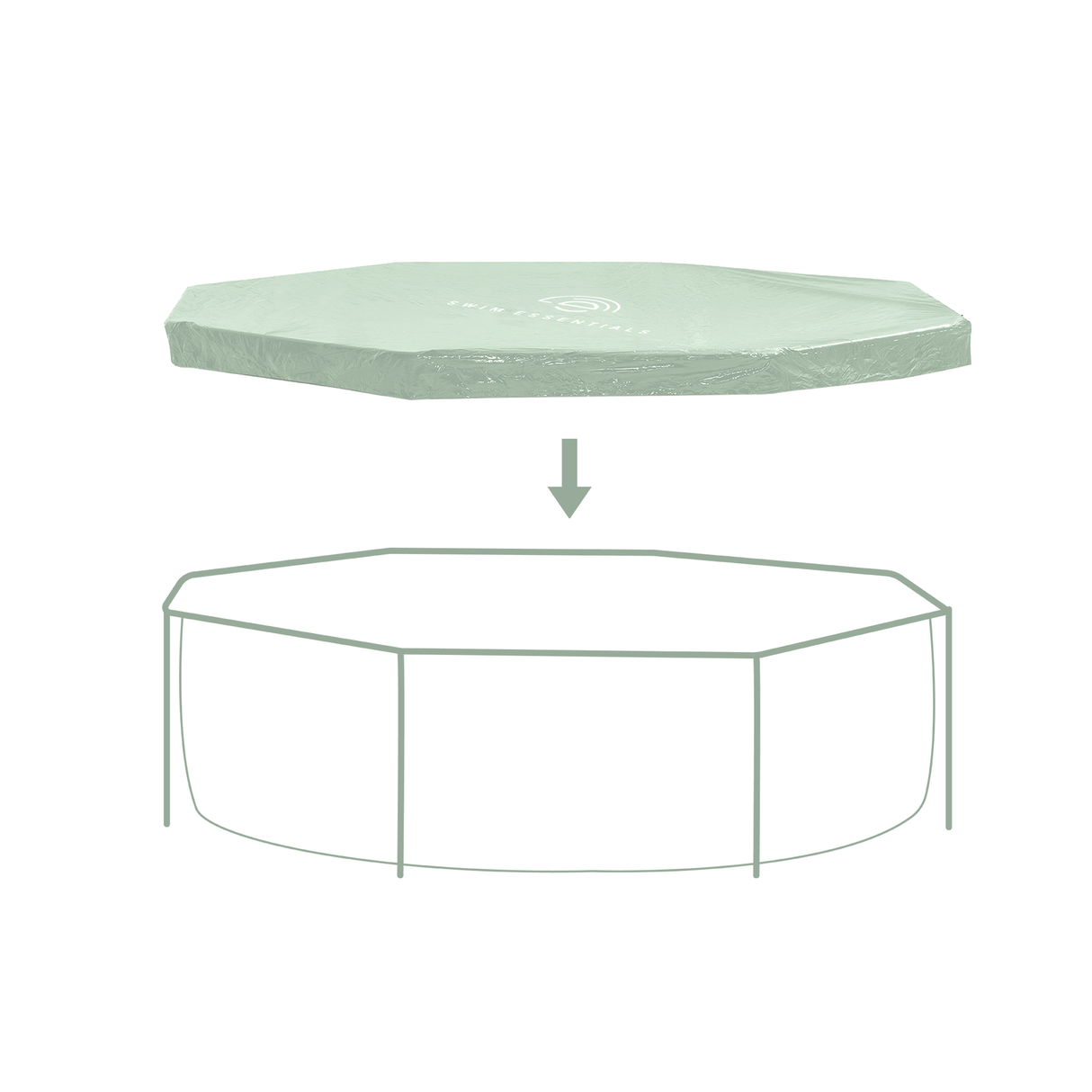 Essenz | grüne Schwimmbadabdeckung - ø 300 cm