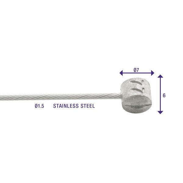 Rem Innenkabel Elende 2250 mm Edelstahl Slick Ø1,5 mm T-Nipple (100 Stück)