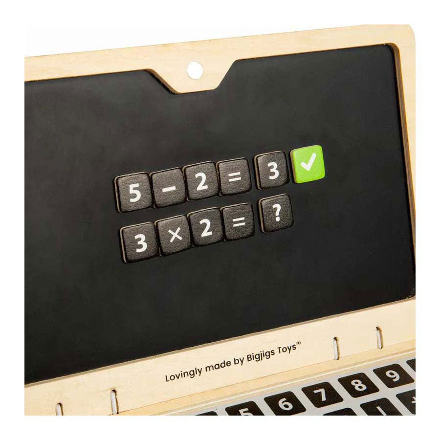 Bigjigs Holzspielzeug-Laptop-Set, 95-teilig.