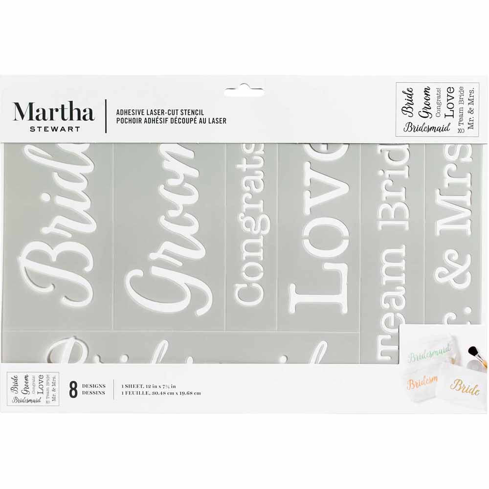 Martha Stewart • Selbstklebende Schablone mit Hochzeitssprüchen x1