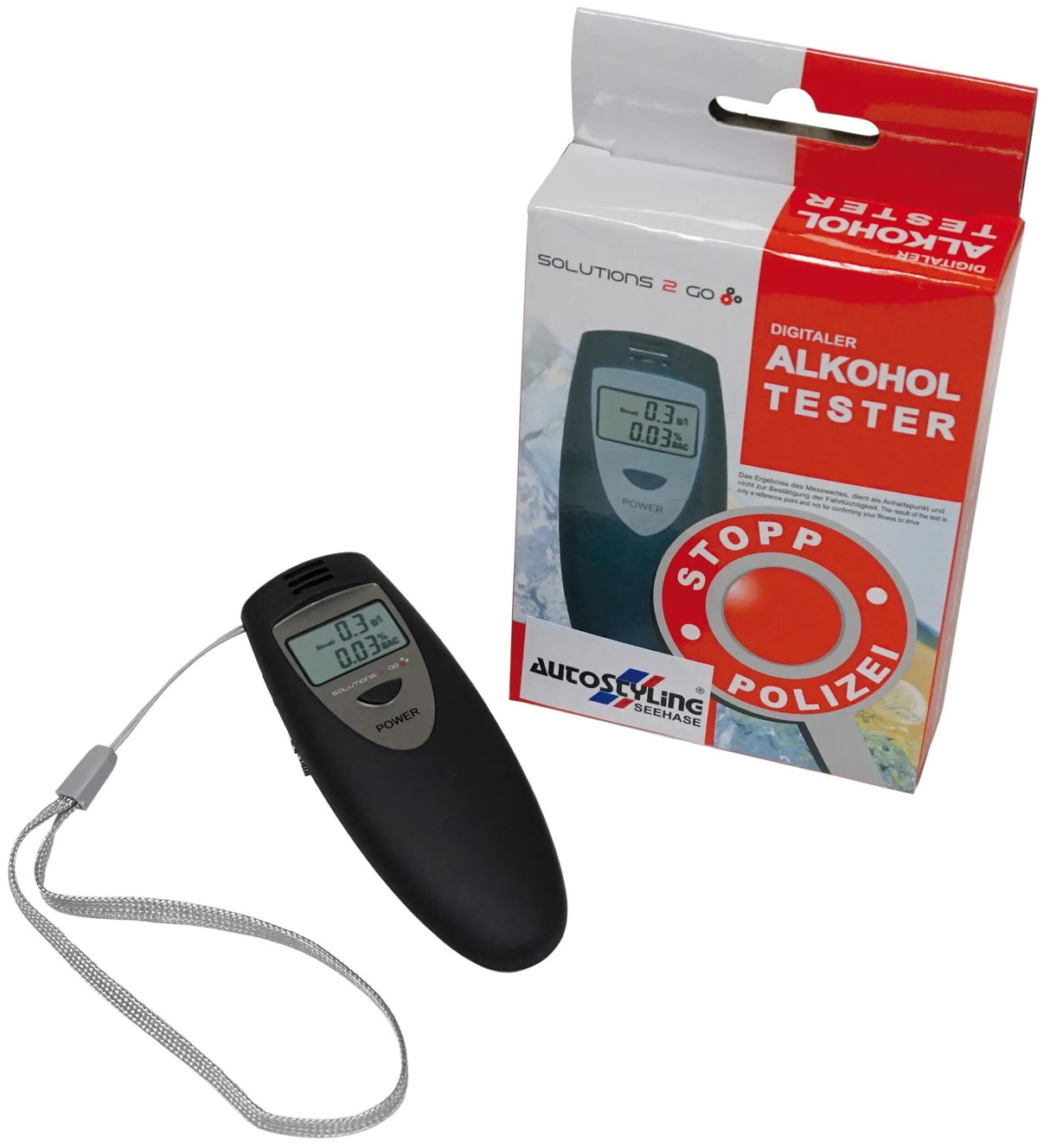 Autostyling Seehase Solutions 2 Go Alkoholtester, digitaler Alkoholtester