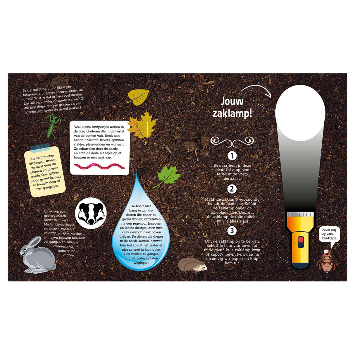 Laternenverleger graben unter der Erde + Taschenlampe aus Pappe