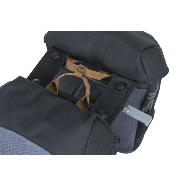 Basil Doppelte Fahrradtasche Miles Mik 34 Liter 13 x 26 x 35 cm – Schwarzgrau