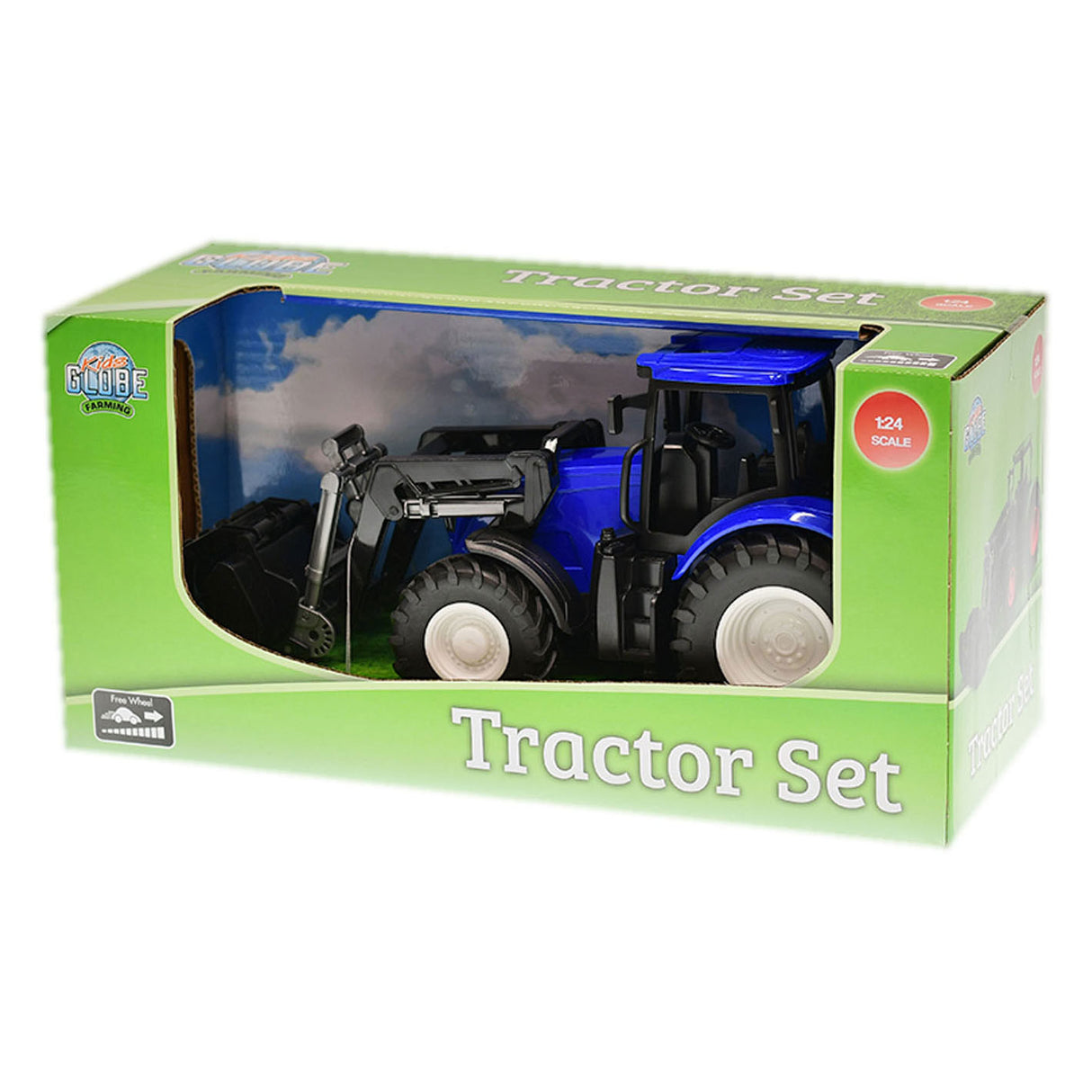 Kinder-Globus-Traktor mit Frontlader – blau