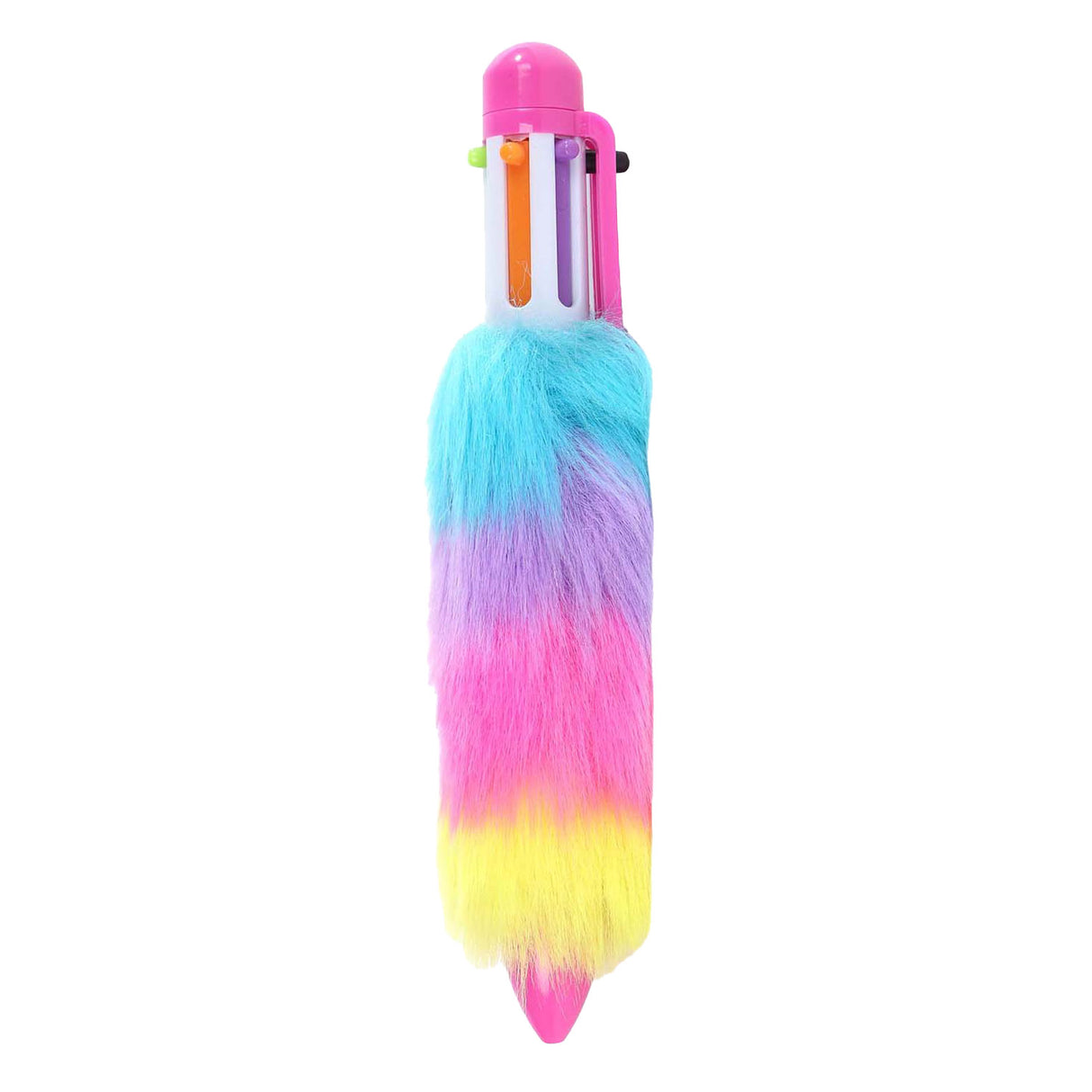 Glamouröser, flauschiger, mehrfarbiger Kugelschreiber