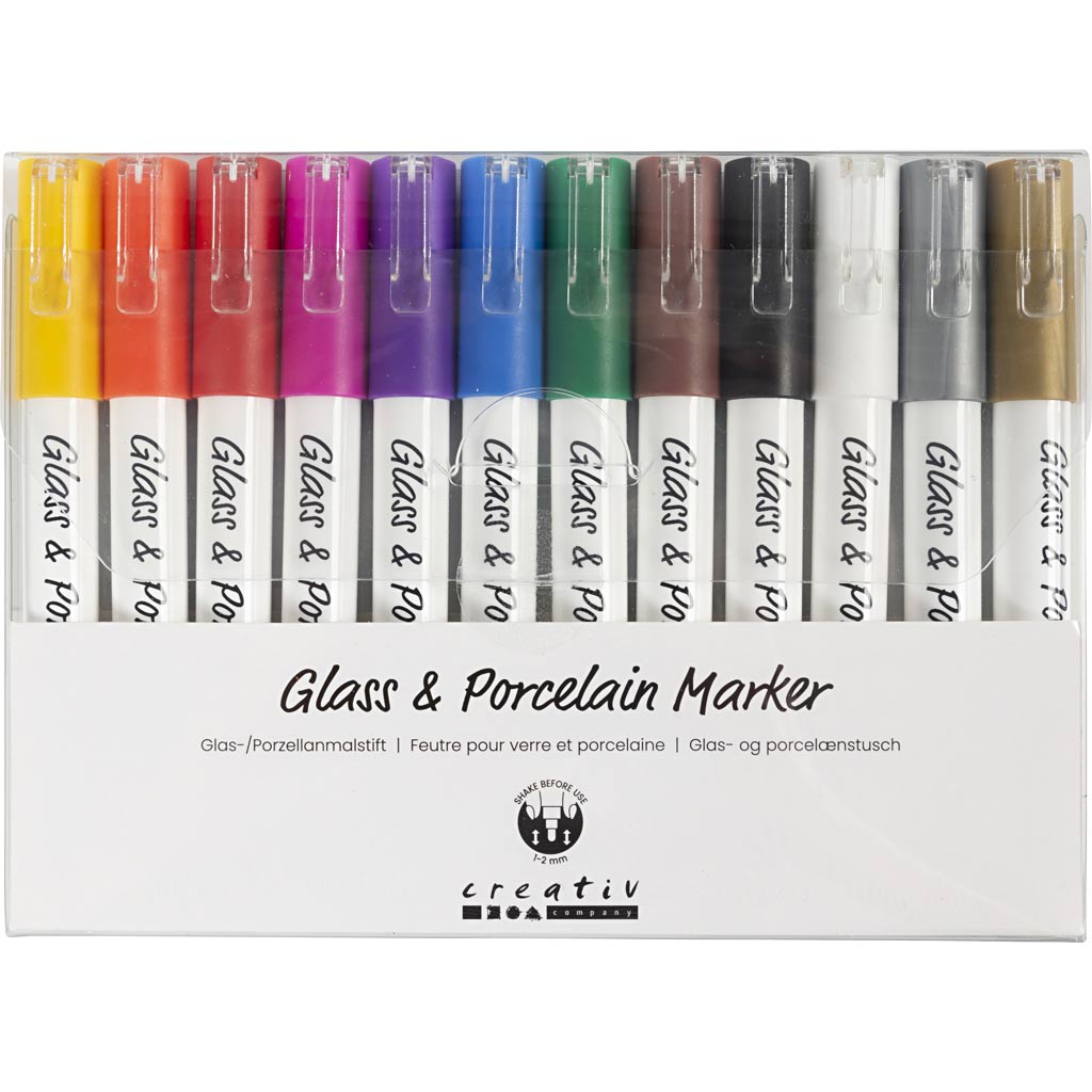 Kreativunternehmen https: www.cchobby.nl Glas-Porzellan-Marker-Liniendicke-1-2-mm-halbopak-verschiedene-Farben-12-teilig-1-Box