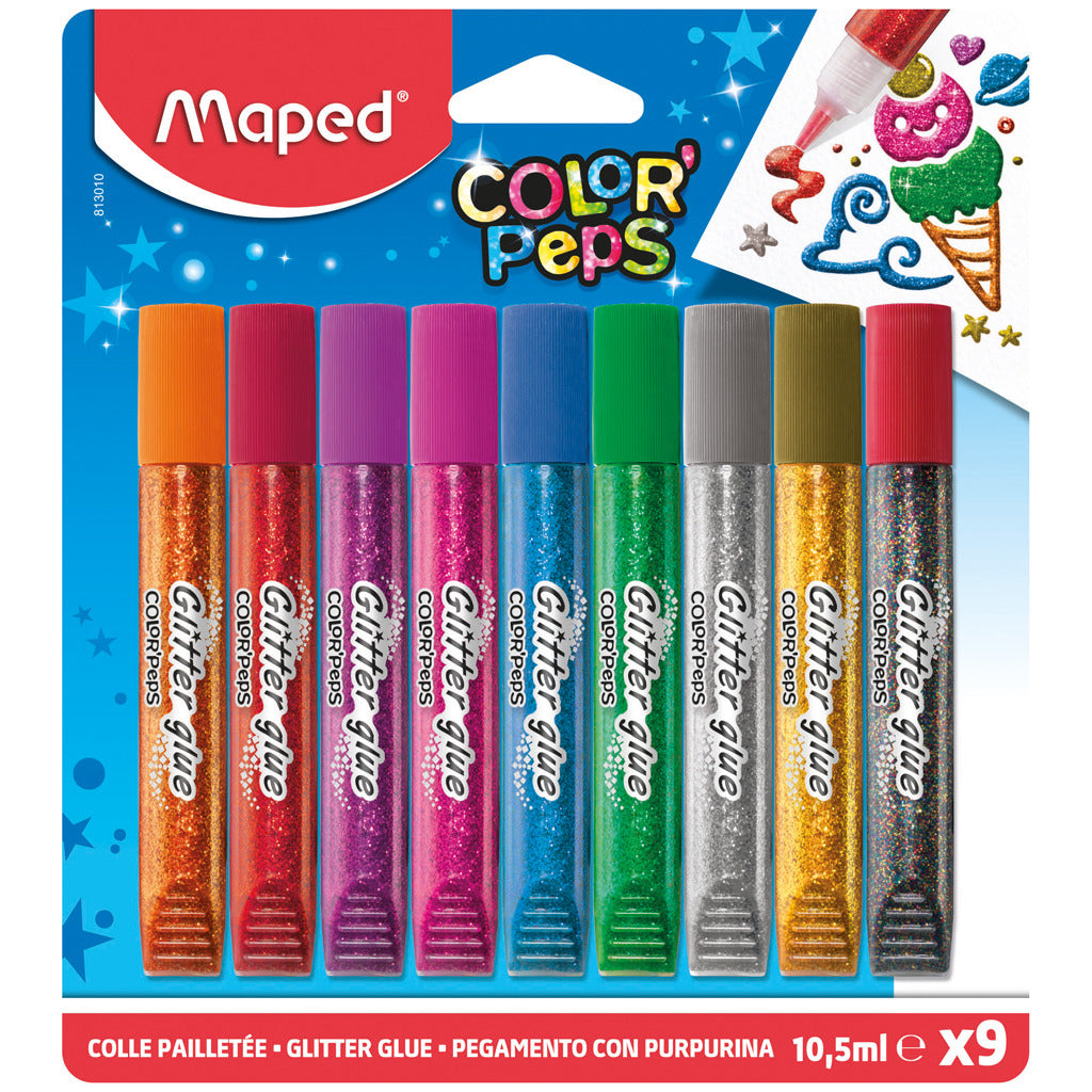 Maped Color Peps Glitzerkleber 9 Farben 10,5 ml