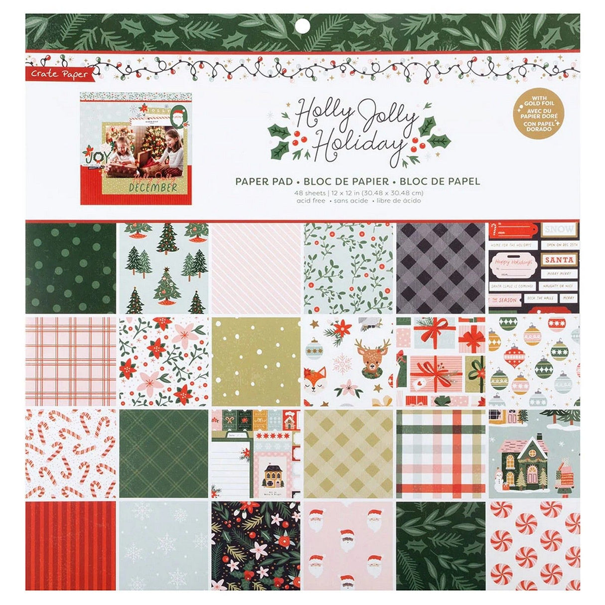 Kistenpapier • Papierblock Holly Jolly Holiday