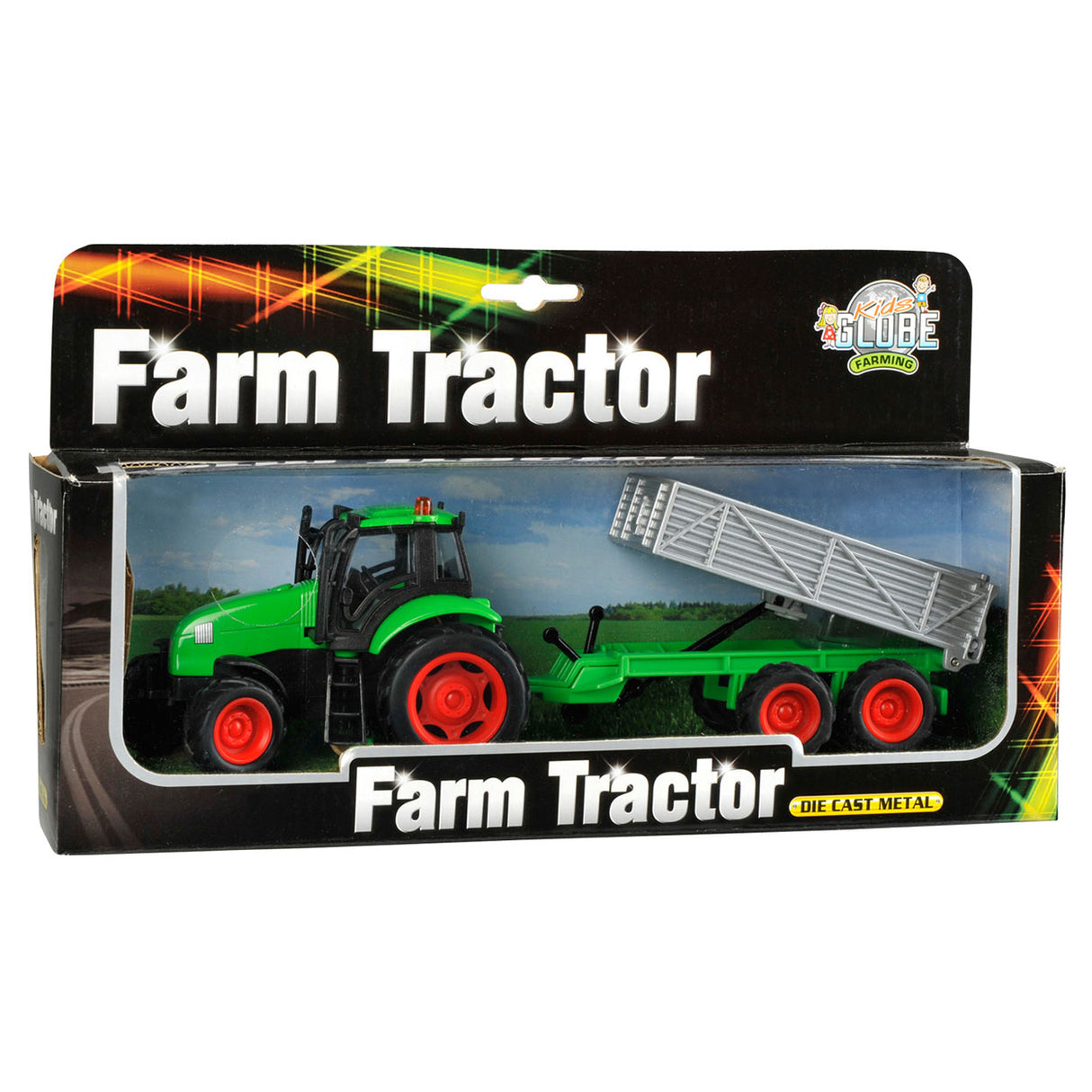 Kinder-Globus-Traktor mit Anhänger-Lichtsound 1:32