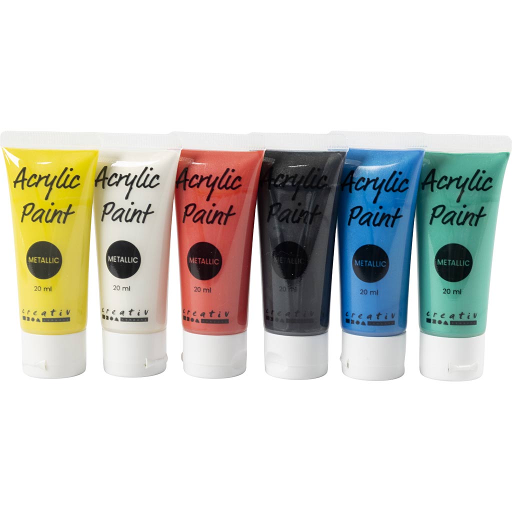 A-Color Acrylfarbe Metallic, Metallic, Standardfarben, 6x20 ml 1 Dose