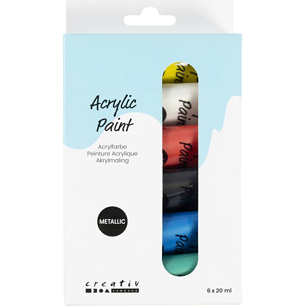 A-Color Acrylfarbe Metallic, Metallic, Standardfarben, 6x20 ml 1 Dose