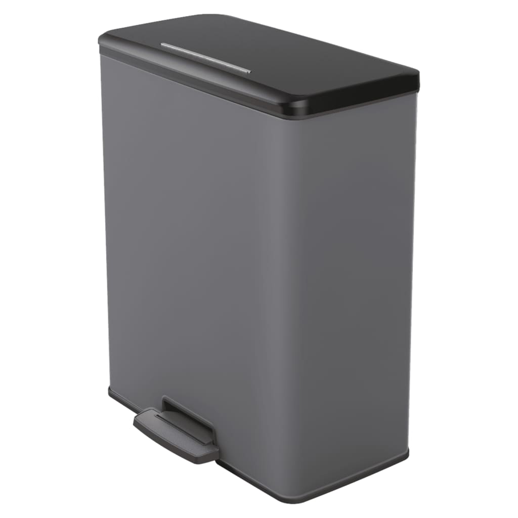 Hurver Pedal Bin Deco Duo 26+26 l Kühlung grau