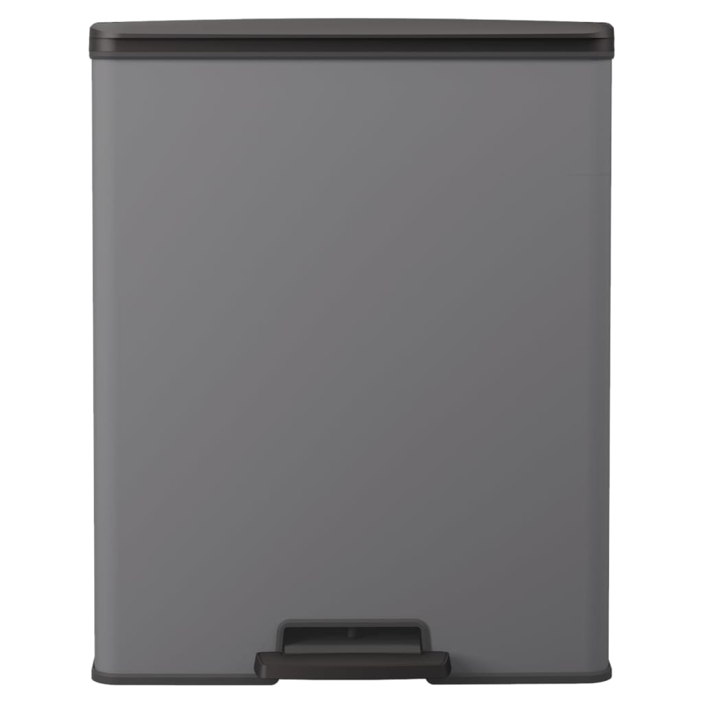 Hurver Pedal Bin Deco Duo 26+26 l Kühlung grau