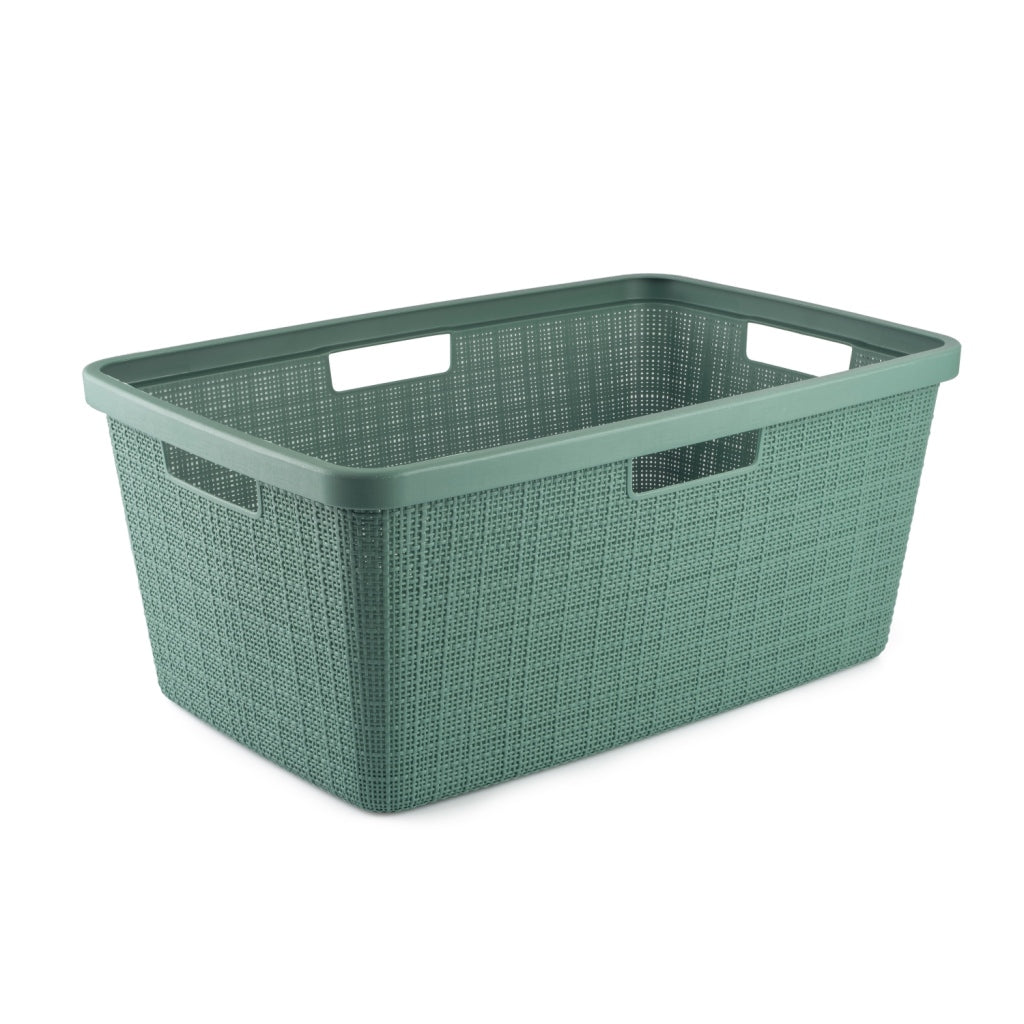 Curver Curver Jute-Wäschekorb, 46 Liter, Samtkiefer