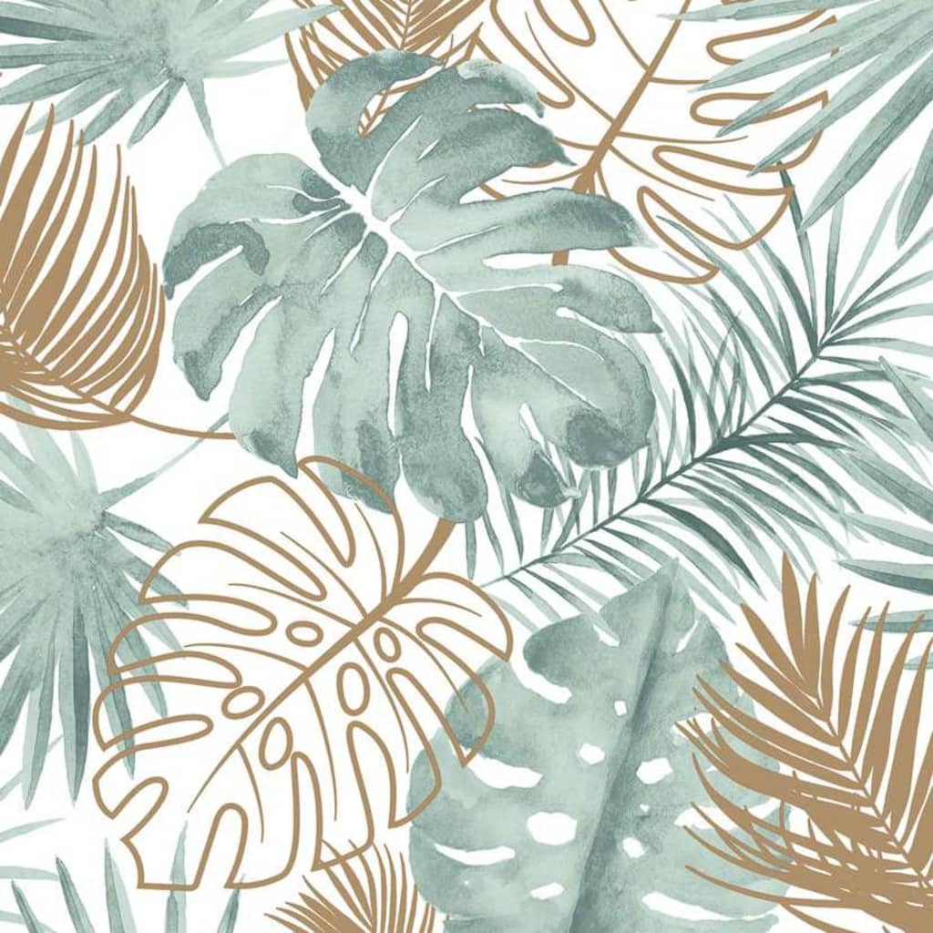 Niederländische Wandverkleidung Tapete Monstera Blätter grün